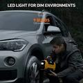 Luftkompressor med dobbelt strømforsyning, LCD-display og LED-lys - 150 PSI/10.3 bar - gul
