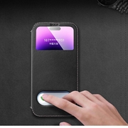 iPhone 16 Pro Max Dual View Flip Læderetui - Brun