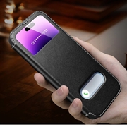 iPhone 16 Pro Max Dual View Flip læderetui - Safir