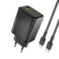 Dudao A29C 65W GaN-vægoplader med USB-C-kabel - sort