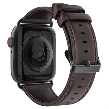 Dux Ducis Apple Watch Series 11/10/9/8/SE 3/SE (2022)/7/SE/6/5/4/3/2/1 Læderrem - 42mm/41mm/40mm/38mm - Kaffe