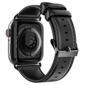Dux Ducis Apple Watch Series Ultra/8/SE (2022)/7/SE/6/5/4/3/2/1 Læderrem - 49mm/45mm/44mm/42mm - Sort