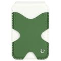 Dux Ducis Papo RFID-blokerende magnetisk kortholder og stativ - MagSafe-kompatibel - hvid / grøn