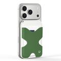 Dux Ducis Papo RFID-blokerende magnetisk kortholder og stativ - MagSafe-kompatibel - hvid / grøn