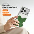 Dux Ducis Papo RFID-blokerende magnetisk kortholder og stativ - MagSafe-kompatibel - hvid / grøn