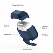 AirPods Pro 3 Dux Ducis Pecs Etui med stativ og legeringskrog - Blå