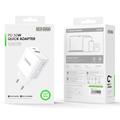 Duzzona T12 30W PD hurtigoplader til vægmontering - USB-C/USB-A, EU-stik - hvid