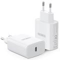 Duzzona T3 20W USB-C PD hurtigvægoplader - EU-stik - hvid