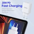 Duzzona T3 20W USB-C PD hurtigvægoplader - EU-stik - hvid