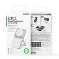 Duzzona W19 15W 3-i-1 magnetisk trådløs opladestation - MagSafe-kompatibel - hvid