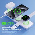 Duzzona W19 15W 3-i-1 magnetisk trådløs opladestation - MagSafe-kompatibel - hvid