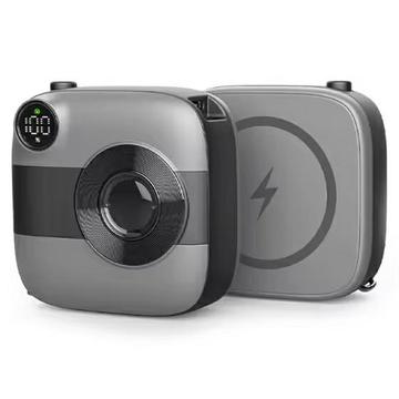 E49B Mini Kamera-stil 10000mAh Magnetisk Trådløs Powerbank - 20W - Sort / Grå
