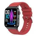 Smartwatch med Sundhedsovervågning E500 - Silikonestrop - Rød