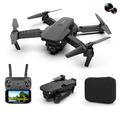 E88 sammenklappelig drone Luftfotos HD Quadrocopter Altitude Hold RC Aircraft med 4K Dual Cameras - sort