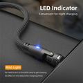 E9 Nylonflettet USB-C magnetisk kabel med 540 graders rotation - 1m/60W - sort