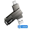 EAGET CF33 2-i-1 USB 3.2 Type-A/USB-C-flashdrev – 128 GB – sort