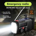 EM06 solcelledrevet nødradio med 2000mAh powerbank, lommelygte og SOS-alarm
