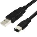 ERE USB til FireWire 1394-adapterkabel til lyd- og videoenheder - 1.8m - Sort