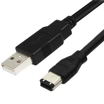 ERE USB til FireWire 1394-adapterkabel til lyd- og videoenheder - 1.8m - Sort