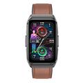 ET650 Smart Watch med kropstemperatur, sundhedsmåler og Bluetooth-opkald - læder- og silikonerem