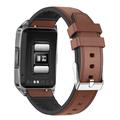 ET650 Smart Watch med kropstemperatur, sundhedsmåler og Bluetooth-opkald - læder- og silikonerem