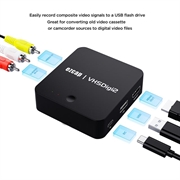 EZCAP 181P VHS-bånd til MP4 CVBS AV Video Recording Converter Recorder med HD-videoport til transskription med ét klik