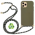 Saii Eco Line iPhone 11 Pro Biologisk Nedbrydeligt Cover med Strap - Grøn