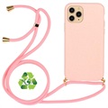 Saii Eco Line iPhone 11 Pro Biologisk Nedbrydeligt Cover med Strap - Pink