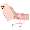 Saii Eco Line iPhone 11 Pro Biologisk Nedbrydeligt Cover med Strap - Pink
