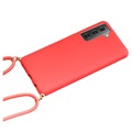 Saii Eco Line Samsung Galaxy S21 5G Cover med Strap - Rød