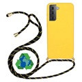 Saii Eco Line Samsung Galaxy S21 5G Cover med Strap - Gul