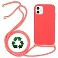 Saii Eco Line iPhone 11 Biologisk Nedbrydeligt Cover med Strap - Rød