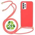 Saii Eco Line Samsung Galaxy A52 5G, Galaxy A52s Biologisk Nedbrydeligt Cover med Strap - Rød