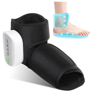 Elektrisk opvarmet fod-/ankelmassager med luftpudekompression - sort