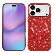 iPhone 17 Pro Galvaniseret glitter cover - MagSafe-kompatibel - rød