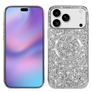 iPhone 17 Pro Galvaniseret glitter cover - MagSafe-kompatibel - Sølv