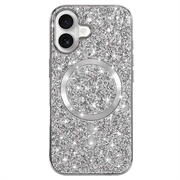 iPhone 17 Galvaniseret glitter cover - MagSafe-kompatibel - Sølv