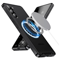 Galvaniseret Magnetisk Samsung Galaxy S23 5G Hybrid Cover - Sort