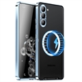 Galvaniseret Magnetisk Samsung Galaxy S23 5G Hybrid Cover - Blå
