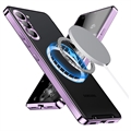Galvaniseret Magnetisk Samsung Galaxy S23 5G Hybrid Cover - Lilla