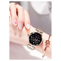 Elegant Kvinde Vandtæt Smartwatch med Pulsmåler H1 (Open Box - Fantastisk stand) - Rødguld