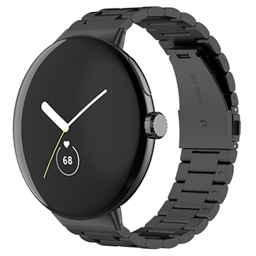 Elegant Google Pixel Watch Rustfrit Stål Rem -  Sort