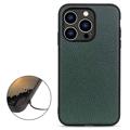 Elegant iPhone 14 Pro Läder Skal - Grøn
