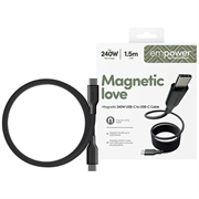 Empower fra PanzerGlass Magnetisk USB-C - 240W, 1.5m - Sort