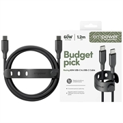 Empower by PanzerGlass Racing USB-C-kabel - 60W, 1.2m - sort
