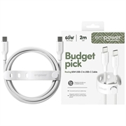 Empower by PanzerGlass Racing USB-C-kabel - 60W, 1.2m - hvid