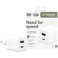 Empower by PanzerGlass Turbo 35W GaN hurtigoplader - USB-C, USB-A - hvid