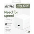 Empower by PanzerGlass Turbo USB-C-oplader 30W - Hvid