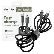 Empower by PanzerGlass USB-C-kabel - 240W, 2m - sort