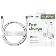 Empower by PanzerGlass USB-C-kabel - 240W, 2m - hvid